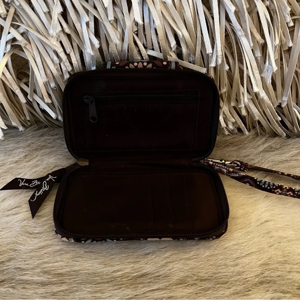 VERA BRADLEY Canyon 2012 Smartphone Wristlet Brown Orange Floral Lippies